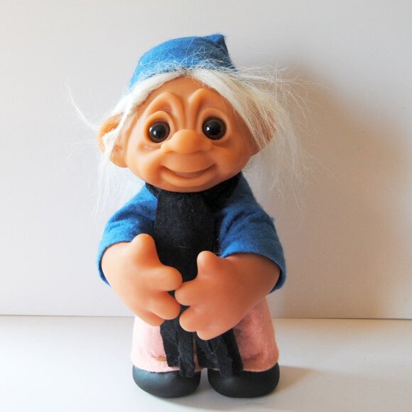 Thomas Dam Troll Doll  1982 White Hair Moving Arm & Head Denmark 10" - Picture 1 of 5